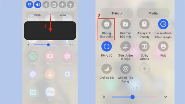 Kiểm tra và tắt tính năng "Không làm phiền"