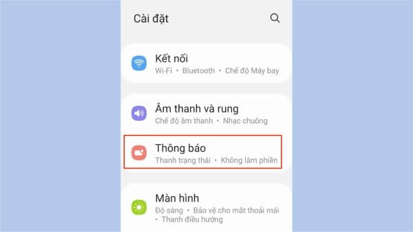 Chọn Thông báo