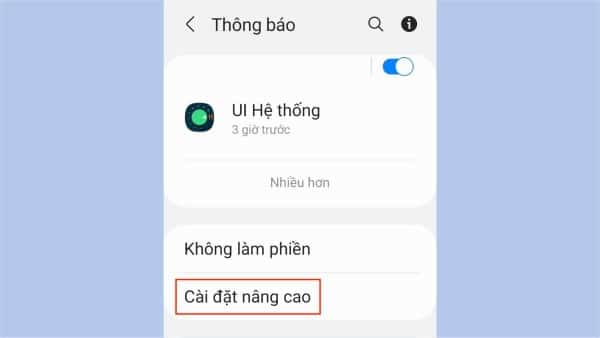 Chọn Cài đặt nâng cao 